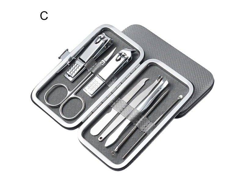 Nirvana 1 Set Professional Manicure Cutters Compact Stainless Steel Comfortable Case Manicure Kit Pedicure Supplies- C