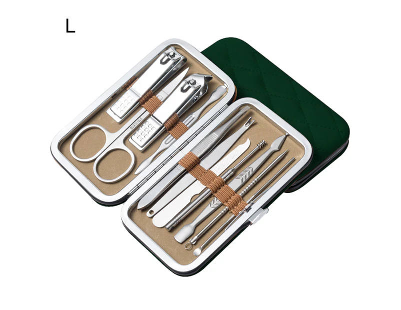 Nirvana 1 Set Professional Manicure Cutters Compact Stainless Steel Comfortable Case Manicure Kit Pedicure Supplies- L