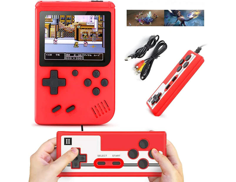 Handheld Game Console, 400 Classic FC Games, Mini Handheld Game Console with 3.0-Inches Color Screen , 1020mAh Rechargeable Battery That Can Connect to TV