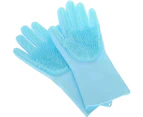 Pet Grooming Gloves - Silicone Hair Removal Gloves, Bathing and Massaging for Cats, Dogs & Horsesblue pet gloves