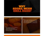 Large Mesh Grill Bag (2 Pack) Bbq Outdoor Grill Reusable, Heat Resistant, Durable, Non-Stick Mesh Bbq Pouch Mat