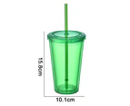 Double Wall Tumbler with And Straw, Plastic Tumbler Cups, Reusable Iced Coffee Tumblers, Clear Tumblers