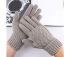 1 Pair Touchscreen Gloves Windproof Comfortable Fit Stretch Knit Touch Screen Texting Gloves for Cycling Running Hiking Light Grey