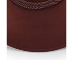 Unisex Sunhat Adjustable Neck Strap Wide Brim Spring Summer Cool Pure Color Cap for Outdoor Brown