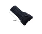 1 Pair Warm Gloves Breathable Good Thermal Insulation Arm Warmer Fingerless Knitted Long Gloves for Writing Black
