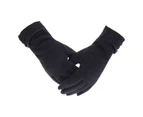 1 Pair Women Gloves Plush Lining Touch Screen Autumn Winter Warm Windproof Gloves for Daily Wear Black