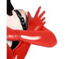 1Pair Gloves Sexy Full Finger Plastic Women Cosplay Long Gloves for Party Red