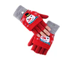 Elk Pattern Convertible Flip Top Women Gloves Winter Half Finger Thickened Warm Christmas Gloves for Outdoor 3