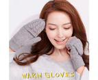 Winter Warm Women Knitted Gloves Half Finger Flip Students Mittens Warmer Gift Khaki