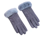 Women Gloves Solid Color Windproof Autumn Winter Lightweight Coldpoof Gloves for Vacation Grey