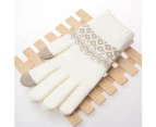 Winter Women Non-slip Touch Screen Knitted Gloves Thicken Warm Elastic Mittens Black
