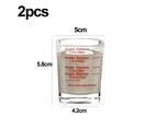 2Pcs Measuring Cup Shot Glass Espresso Shot Glass Liquid Heavy Glass Wine Glass  Letters -red (60ml)