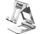 Adjustable Tablet Stand, Desk Phone Stand Base—Silver