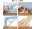 8 PCS Bed Sheet Fasteners Adjustable Triangle Elastic Suspender Mattress Corner Clips with Heavy Duty Grippers -khaki