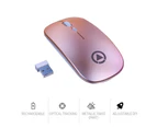 1 Set Ergonomic ABS Practical Computer Mouse Sensitive Smart Stay Desk Mouse for Desktop-Rose Gold