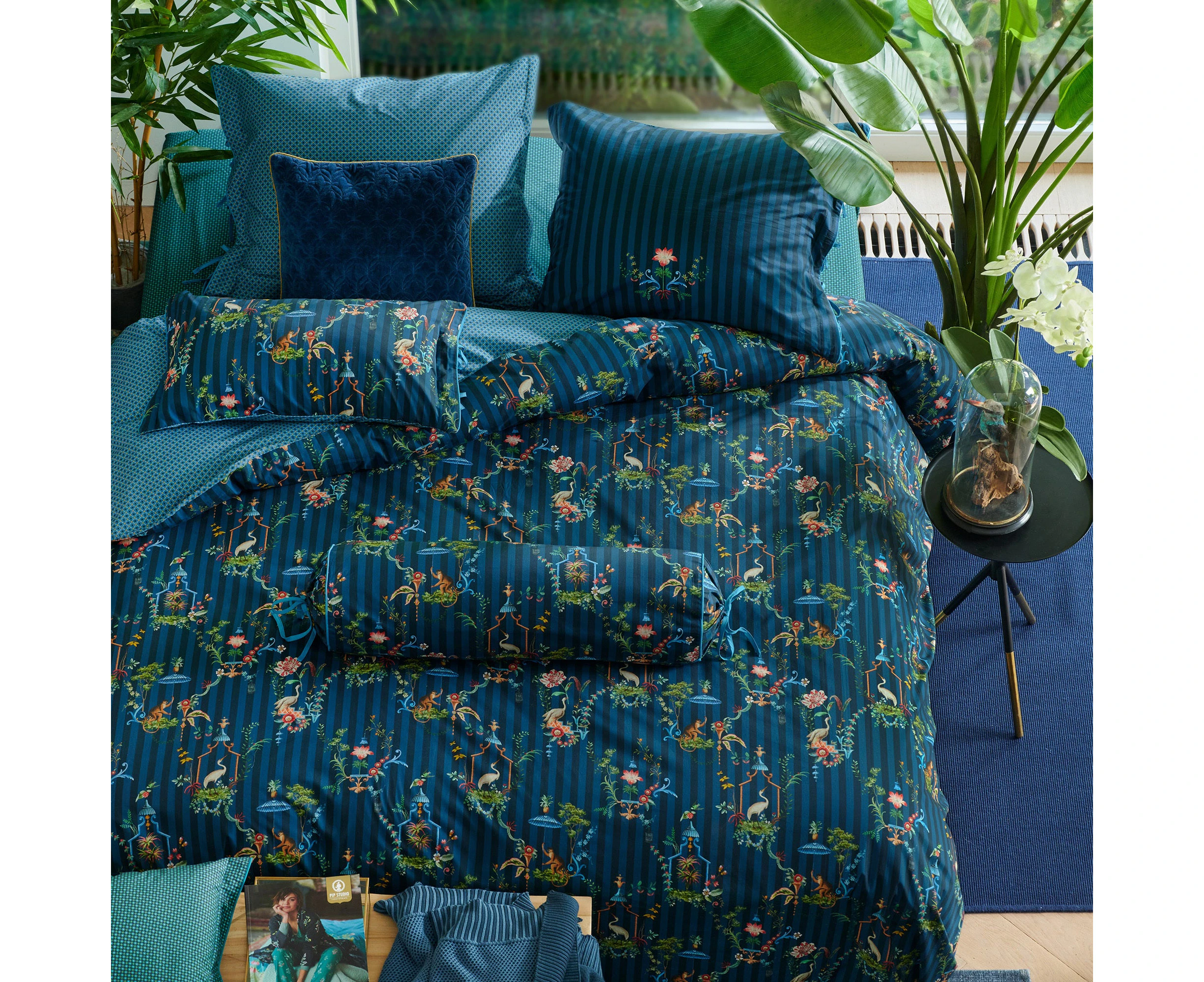 Pip Studio Pip Studio Singerie Dark Blue Cotton Quilt Cover Set