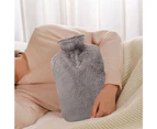 Hot Water Bottle with Soft Plush Cover - 2L - Classic Hot Water Bag for Pain Relief, Neck and Shoulders, Feet Warmer, Menstrual Cramps, Hot and Cold T-Grey