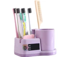 Creative Antibacterial Toothbrush Holder with Toilet Bowl, Family-Friendly Storage Cabinet, Toiletry Organizer - Purple
