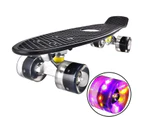Skateboard Complete Mini Cruiser Skateboard for Children Teenagers Adults, Single Rocker Flash Wheel Skateboard