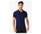 Bonivenshion Men's Polo Shirts Short Sleeve Moisture Wicking Golf Polo Athletic Collard Shirts Tennis T-shirt Tops - Navy