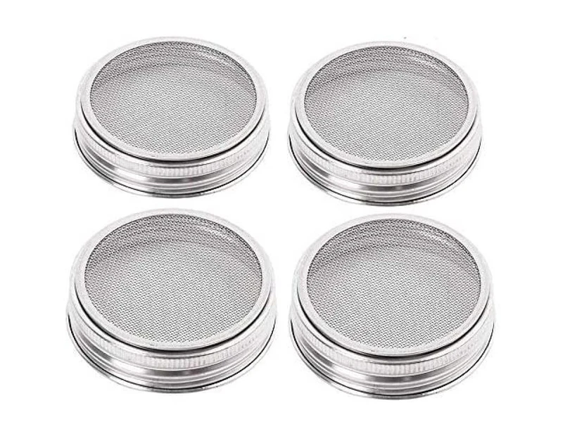 4 Pack Stainless Steel Sprout Jar Lid Kit Great Ventilation Wide Mouth Mason Jar For Mason Jar Making