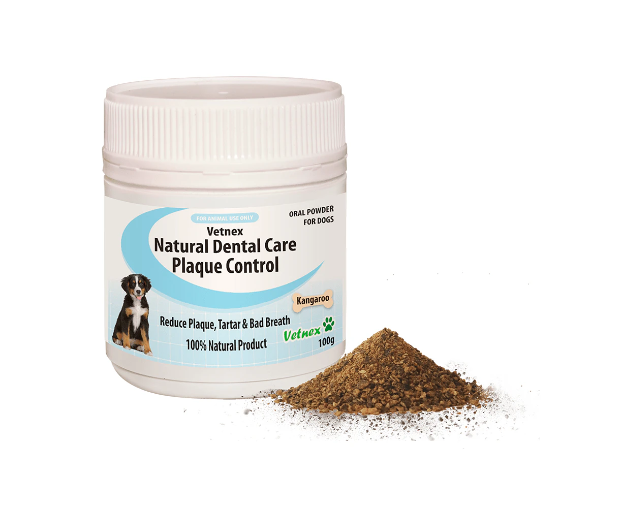 Vetnex Natural Dental Care Plaque Control Powder Kangaroo for Dogs & Cats 100g