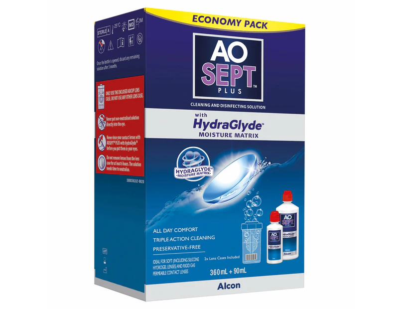 Aosept Plus Hydraglyde Economy Pack 360 Plus 90ml