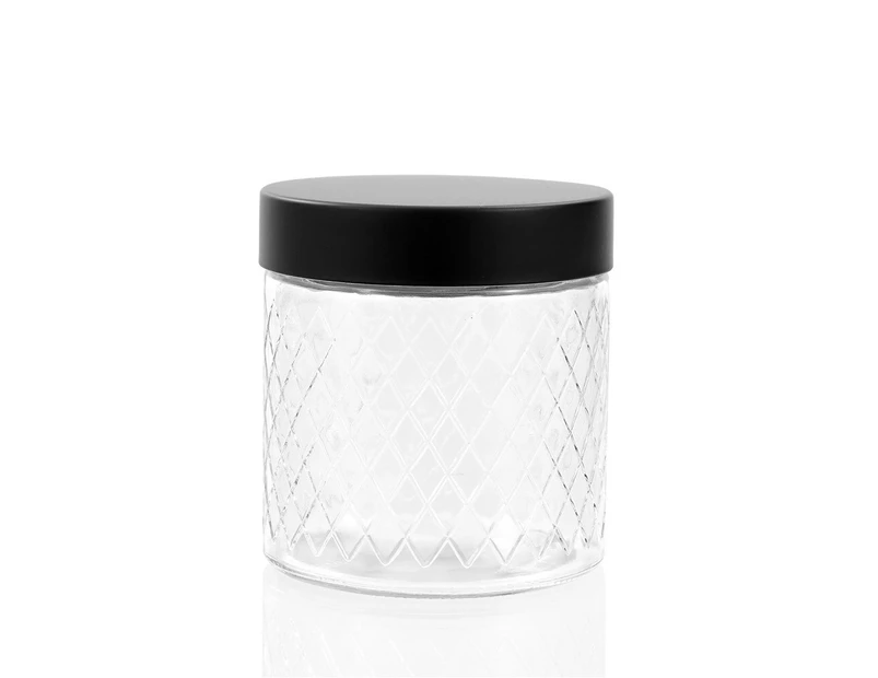 24 x QUILTED GLASS MASON JAR w/ BLACK LID 880mL Jam Candle Honey Wedding Favours