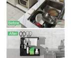 Sink Caddy Sponge Holder Brush Soap Dishcloth Holder for Kitchen Black