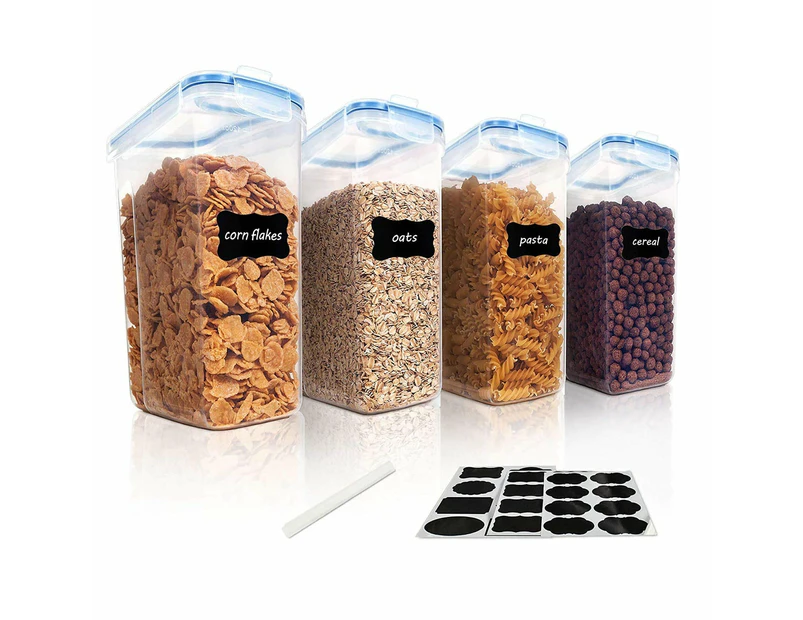 4X 4L Large Food Storage Containers Cereal Containers Airtight BPA Free