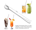 4PCS Hiware 9-Inch Long Handle Iced Tea Spoon, Coffee Spoon, Ice Cream Spoon, Stainless Steel Cocktail Stirring Spoons -sliver