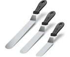 Set Of 3 Offset Dishwasher Spatulas Stainless Steel + Pp Plastic Handle