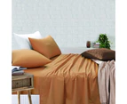 Amsons Amsons Royale Cotton Sheet Set - Fitted Flat Sheet With Pillowcases - Latte