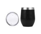 12 OZ Stainless Steel Stemless Wine Glass Mug Leak-proof Double-walled vacuum-insulated bulk wine mug with lid