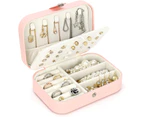 Portable Jewellery Case Box Organizer for Rings Necklace Pink