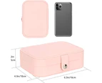 Portable Jewellery Case Box Organizer for Rings Necklace Pink