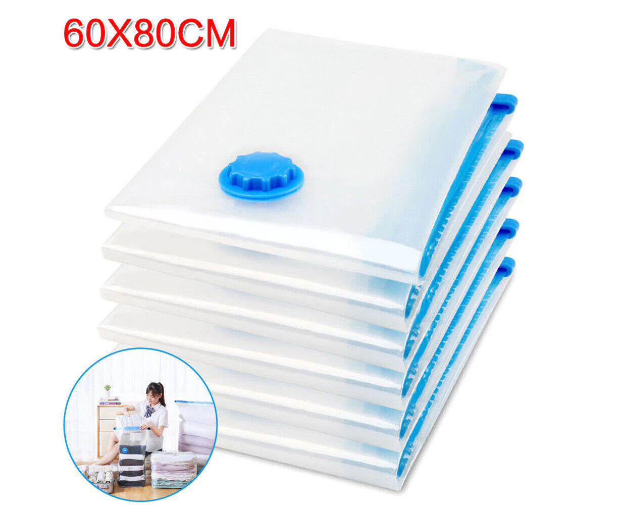 Friter 6X Vacuum Storage Bags Clothes Sealer Bags Space Saver Storage Seal Compressing - Large(60*80cm)