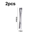 2Pcs Stainless SteelIce Tongs for Ice Bucket Ice Cube Serving Tongs with Teeth (6 inch)