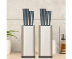 Stainless Steel Knife Block Holder Large Capacity Square Knife Scissor Organizer With 14 Slots And Drain Design
