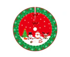 90cm Christmas Tree Skirt, Burlap Rustic Tree Skirt with Snowflake, Christmas Tree Decoration, Christmas Tree Mat Christmas Decorations A7