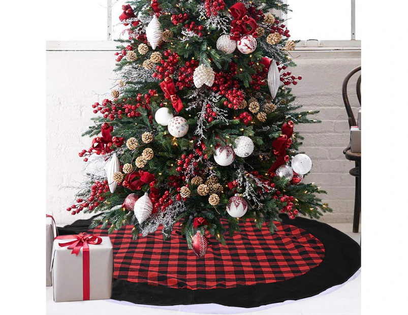 120cm Large Christmas Tree Skirt, Red Christmas Tree Skirt, Xmas Tree Skirt for Indoor Holiday Party, Christmas Tree Decoration A11