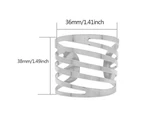 12pcs Elegant Napkin Rings Buckles with Unique Pattern Swivel Hollow Out for Place Settings, Wedding Receptions (sliver)