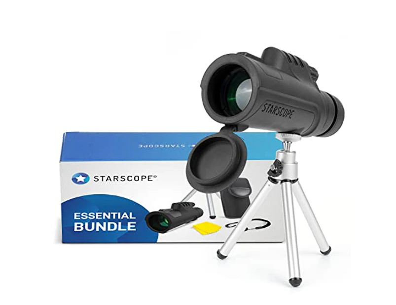 STARSCOPE Monocular G3 Essential Bundle - 10x42 Monocular Telescope for Adults and Kids with Tripod, Pouch, and More