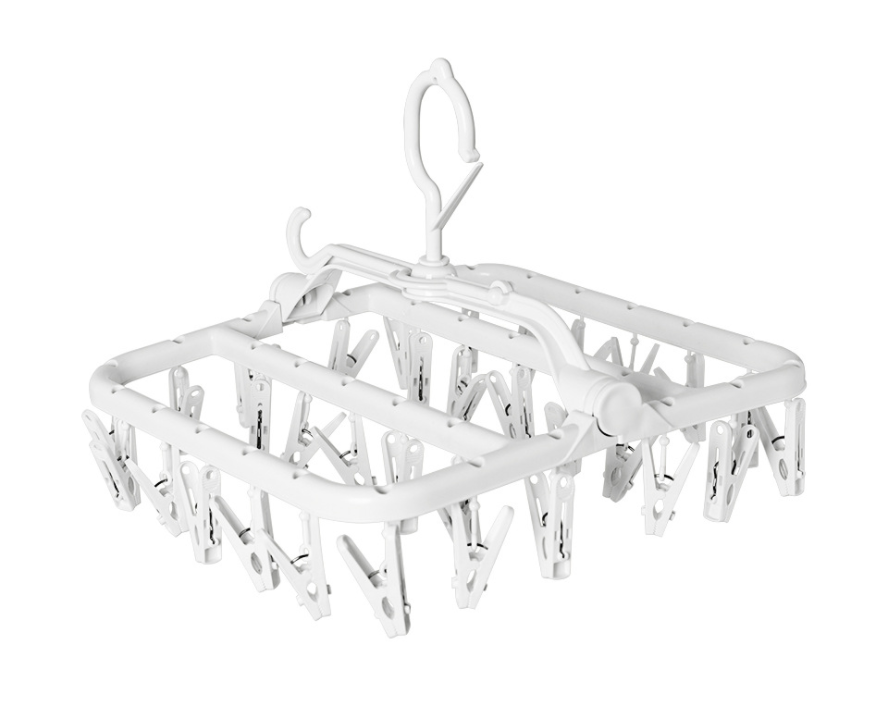 Foldable Clip Hangers with 32 Drying Clips, Underwear Hanger with Clips ...