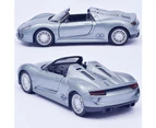 Bestjia 1/32 for Porsche 918 Diecast Pull Back Model Car Vehicle Toy Cake Table Decor - Grey