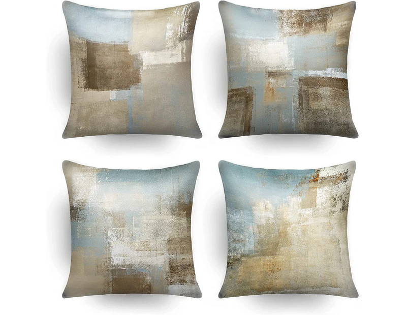 Throw Pillow Covers Abstract Pillows Throw Pillows Decorative Pillows for Living Room Gray and Blue Artwork Abstract Art Soft Gray Teal Bedroom Decor
