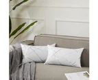Decorative sofa pillowcase, sofa thick cushion pillowcase, square gray luxury pillow 2 sets-30x50 cm-Blanc
