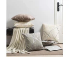 Decorative sofa pillowcase, sofa thick cushion pillowcase, square gray luxury pillow 2 sets-45x45 cm-Ivoire