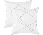 Decorative sofa pillowcase, sofa thick cushion pillowcase, square gray luxury pillow 2 sets-40x40 cm-Blanc