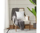 Decorative sofa pillowcase, sofa thick cushion pillowcase, square gray luxury pillow 2 sets-60x60 cm-Blanc